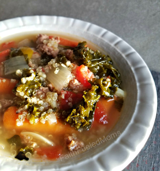 Turkey Sausage, Kale & Quinoa Soup FaithFueled™ Mom
